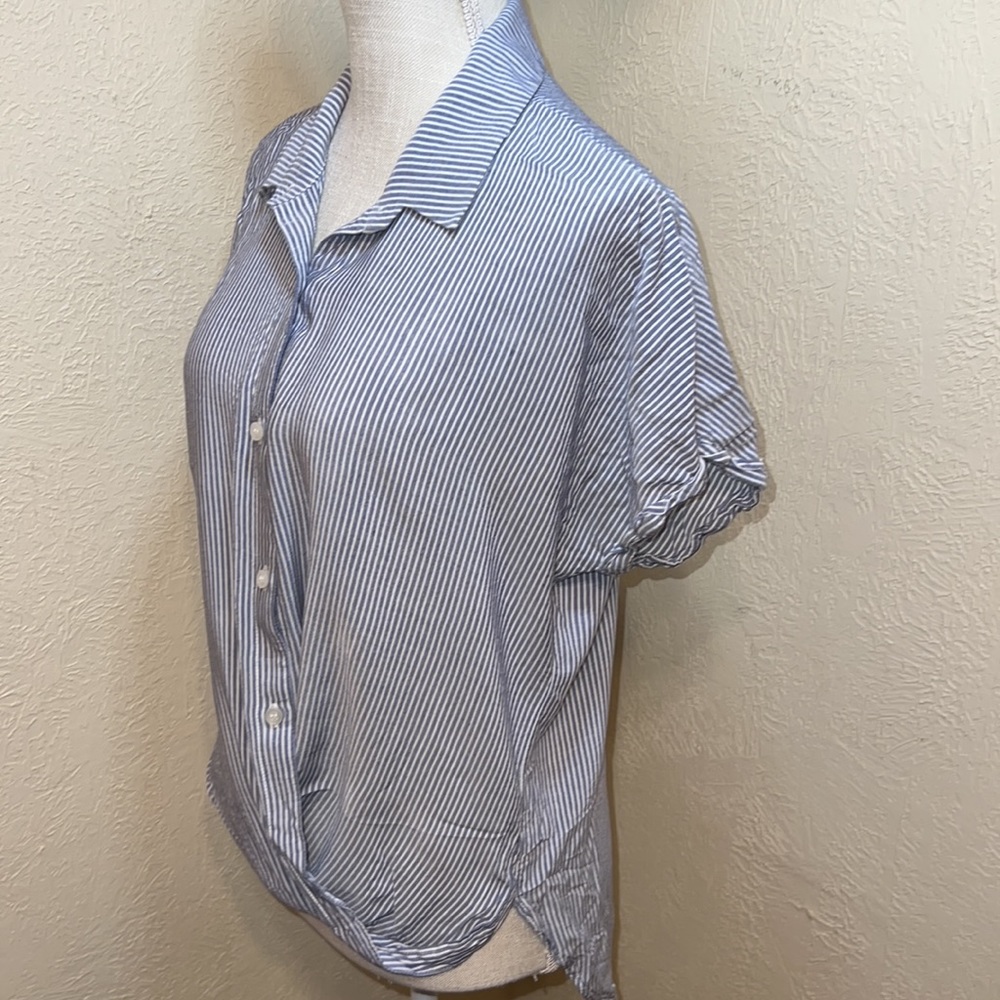 Bcbgeneration Striped Button Down Cross Over Shirt - image 2